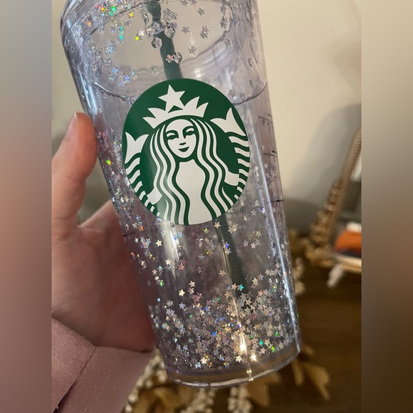Starbucks Glitter Tumbler with Green Straw - Picture 2 of 3